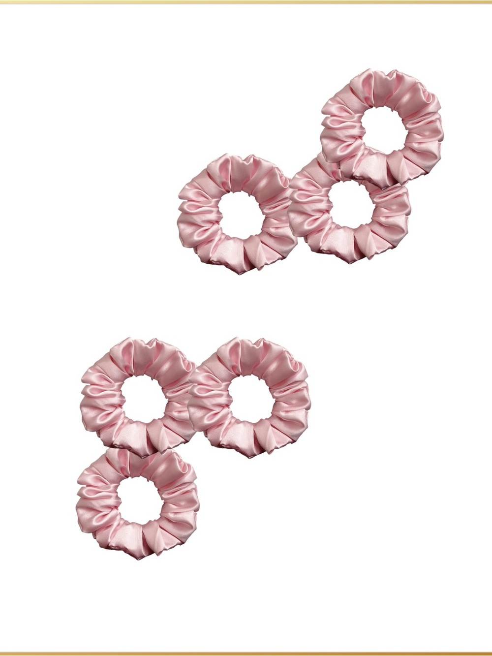Pink Satin Hair Scrunchies Set - Picture 8 of 10